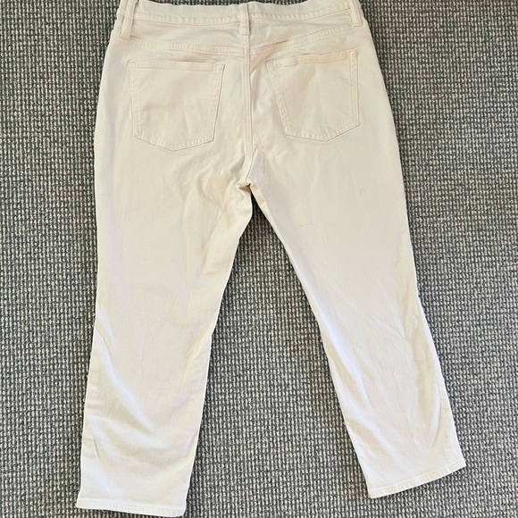 J.Crew Cream Straight Leg Jeans Size 31P | Pre-loved with few stains - Picture 2 of 5
